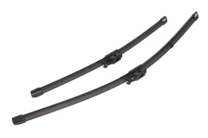 Set stergatoare DACIA DOKKER Box Body/MPV din 2012-2021, pentru parbriz auto, 2 bucati, Valeo Silencio Xtrm, din cauciuc siliconat rezistent, 4 Stickere Auto DACIA v35018