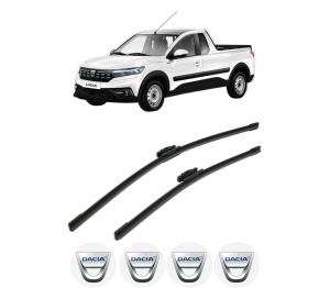 Set stergatoare DACIA DOKKER Pickup din 2017-2021, pentru parbriz auto, 2 bucati, Bosch Aerotwin, din cauciuc siliconat rezistent, 4 Stickere Auto DACIA v49880