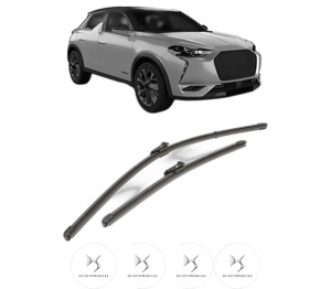 Set stergatoare DS DS 3 / DS 3 CROSSBACK (UR_, UC_, UJ_) din 2019-2024, pentru parbriz auto, 2 bucati, Valeo Silencio Xtrm, din cauciuc siliconat rezistent, 4 Stickere Auto DS v38250