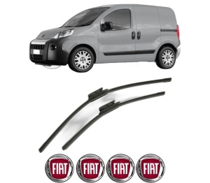 Set stergatoare FIAT FIORINO Box Body/MPV (225_) din 2007-2015, pentru parbriz auto, 2 bucati, Bosch Aerotwin, din cauciuc siliconat rezistent, 4 Stickere Auto FIAT v54765