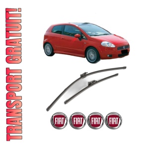 Set stergatoare FIAT PANDA (312_, 319_) din 2012-2022, pentru parbriz auto, 2 bucati, Valeo Silencio Xtrm, din cauciuc siliconat rezistent, 4 Stickere Auto FIAT