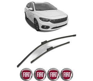 Set stergatoare FIAT TIPO Estate (356_, 357_) din 2016-2022, pentru parbriz auto, 2 bucati, Bosch Aerotwin, din cauciuc siliconat rezistent, 4 Stickere Auto FIAT v55005
