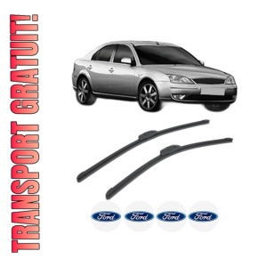 Set stergatoare FORD MONDEO III Saloon (B4Y) din 2000-2004, pentru parbriz auto, 2 bucati, Bosch Aerotwin Retrofit, din cauciuc siliconat rezistent, 4 Stickere Auto FORD