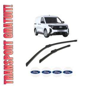 Set stergatoare FORD TRANSIT COURIER V769 Box Body/MPV (N3P) din 2023, pentru parbriz auto, 2 bucati, Bosch Aerotwin, din cauciuc siliconat rezistent, 4 Stickere Auto FORD
