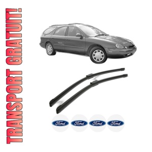 Set stergatoare FORD USA TAURUS Wagon (P5_) din 1996, pentru parbriz auto, 2 bucati, Bosch Aerotwin, din cauciuc siliconat rezistent, 4 Stickere Auto FORD USA