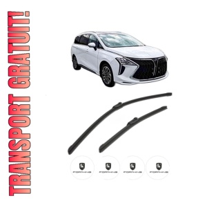 Set stergatoare FORTHING U-TOUR din 2023, pentru parbriz auto, 2 bucati, Bosch Aerotwin, din cauciuc siliconat rezistent, 4 Stickere Auto FORTHING
