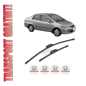 Set stergatoare HONDA CITY V Saloon (GM2, GM3) din 2009, pentru parbriz auto, 2 bucati, Bosch Aerotwin Retrofit, din cauciuc siliconat rezistent, 4 Stickere Auto HONDA