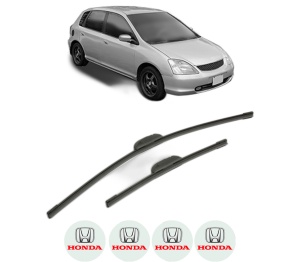 Set stergatoare HONDA CIVIC VII Hatchback (EU, EP, EV) din 2000-2002, pentru parbriz auto, 2 bucati, Bosch Aerotwin Retrofit, din cauciuc siliconat rezistent, 4 Stickere Auto HONDA v54285