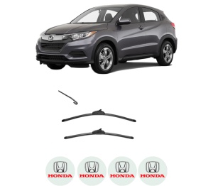 Set stergatoare HONDA HR-V (RV) din 2021, pentru parbriz auto, 2 bucati, Valeo Silencio, din cauciuc siliconat rezistent, 4 Stickere Auto HONDA v34590