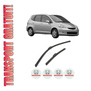 Set stergatoare HONDA JAZZ II (GD_, GE3, GE2) din 2002-2008, pentru parbriz auto, 2 bucati, Bosch Aerotwin Retrofit, din cauciuc siliconat rezistent, 4 Stickere Auto HONDA