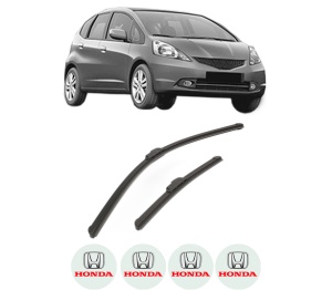 Set stergatoare HONDA JAZZ III (GE_, GG_, GP_, ZA_) din 2008-2011, pentru parbriz auto, 2 bucati, Bosch Aerotwin Retrofit, din cauciuc siliconat rezistent, 4 Stickere Auto HONDA v53565