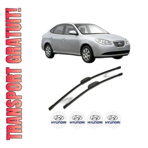 Set stergatoare HYUNDAI ELANTRA IV Saloon (HD) din 2005-2006, pentru parbriz auto, 2 bucati, Bosch Aerotwin Retrofit, din cauciuc siliconat rezistent, 4 Stickere Auto HYUNDAI