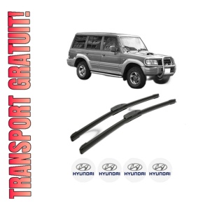 Set stergatoare HYUNDAI GALLOPER II (JK-01) din 1998, pentru parbriz auto, 2 bucati, Bosch Aerotwin Retrofit, din cauciuc siliconat rezistent, 4 Stickere Auto HYUNDAI