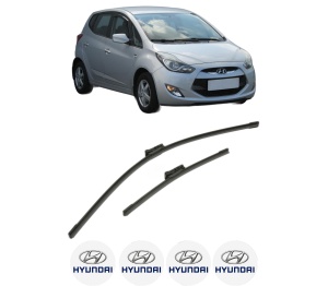 Set stergatoare HYUNDAI ix20 (JC) din 2010-2019, pentru parbriz auto, 2 bucati, Bosch Aerotwin, din cauciuc siliconat rezistent, 4 Stickere Auto HYUNDAI v53385