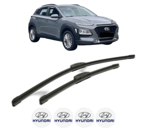 Set stergatoare HYUNDAI KONA (OS, OSE, OSI) din 2017-2023, pentru parbriz auto, 2 bucati, Bosch Aerotwin Retrofit, din cauciuc siliconat rezistent, 4 Stickere Auto HYUNDAI v44825