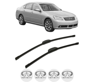 Set stergatoare INFINITI M35 din 2005-2010, pentru parbriz auto, 2 bucati, Bosch Aerotwin Retrofit, din cauciuc siliconat rezistent, 4 Stickere Auto INFINITI v45185