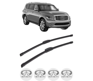 Set stergatoare INFINITI QX56 din 2003-2014, pentru parbriz auto, 2 bucati, Bosch Aerotwin Retrofit, din cauciuc siliconat rezistent, 4 Stickere Auto INFINITI v41075