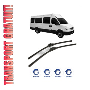 Set stergatoare IRISBUS DAILY TOURYS din 2006, pentru parbriz auto, 2 bucati, Bosch Aerotwin Retro Truck, din cauciuc siliconat rezistent, 4 Stickere Auto IRISBUS