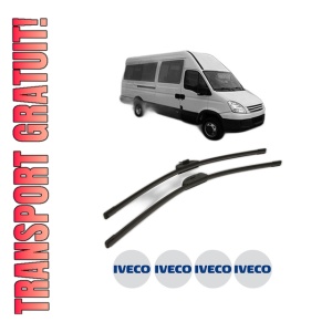 Set stergatoare Iveco DAILY IV Bus din 2006-2011, pentru parbriz auto, 2 bucati, Bosch Aerotwin Retro Truck, din cauciuc siliconat rezistent, 4 Stickere Auto Iveco