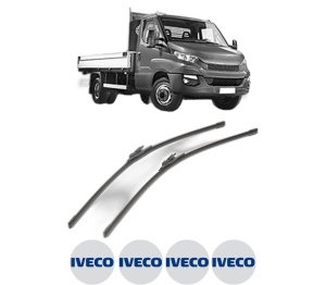 Set stergatoare IVECO DAILY VI Platform/Chassis din 2014-2022, pentru parbriz auto, 2 bucati, Bosch Aerotwin, din cauciuc siliconat rezistent, 4 Stickere Auto IVECO v50300