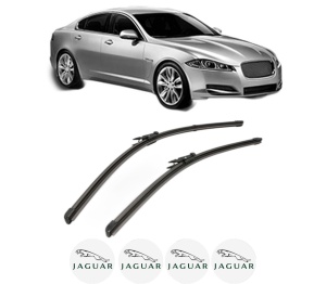 Set stergatoare JAGUAR XF I (X250) din 2008-2015, pentru parbriz auto, 2 bucati, Valeo Silencio Xtrm, din cauciuc siliconat rezistent, 4 Stickere Auto JAGUAR v38430
