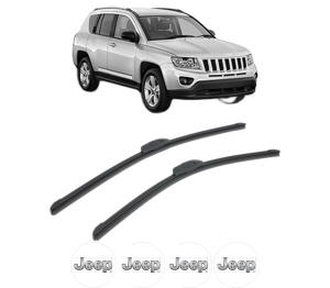 Set stergatoare JEEP COMPASS (MK49) din 2006-2011, pentru parbriz auto, 2 bucati, Bosch Aerotwin Retrofit, din cauciuc siliconat rezistent, 4 Stickere Auto JEEP v46770