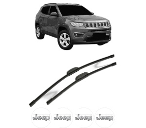 Set stergatoare JEEP COMPASS (MP, M6, MV, M7) din 2016-2022, pentru parbriz auto, 2 bucati, Bosch Aerotwin Retrofit, din cauciuc siliconat rezistent, 4 Stickere Auto JEEP v45485