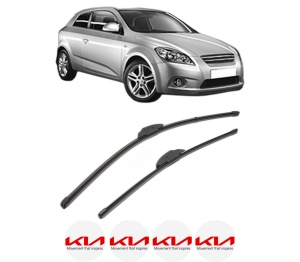 Set stergatoare KIA CEE'D Hatchback (ED) din 2006-2012, pentru parbriz auto, 2 bucati, Valeo Silencio Xtrm, din cauciuc siliconat rezistent, 4 Stickere Auto KIA v36630