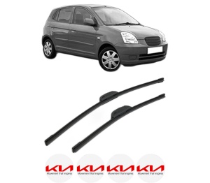 Set stergatoare KIA PICANTO I (SA) din 2004-2009, pentru parbriz auto, 2 bucati, Bosch Aerotwin Retrofit, din cauciuc siliconat rezistent, 4 Stickere Auto KIA v42815