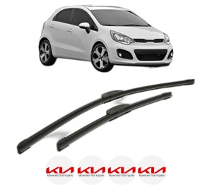 Set stergatoare KIA RIO III (UB) din 2011-2017, pentru parbriz auto, 2 bucati, Bosch Aerotwin Retrofit, din cauciuc siliconat rezistent, 4 Stickere Auto KIA v44635