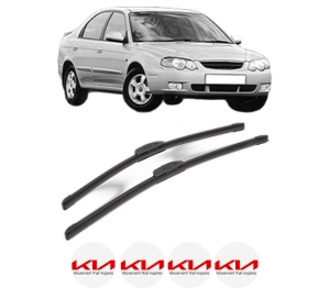 Set stergatoare KIA SHUMA II (FB) din 2001-2003, pentru parbriz auto, 2 bucati, Bosch Aerotwin Retrofit, din cauciuc siliconat rezistent, 4 Stickere Auto KIA v42575