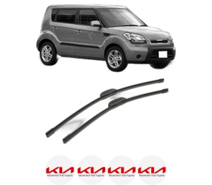 Set stergatoare KIA SOUL I (AM) din 2009-2014, pentru parbriz auto, 2 bucati, Bosch Aerotwin Retrofit, din cauciuc siliconat rezistent, 4 Stickere Auto KIA v45005