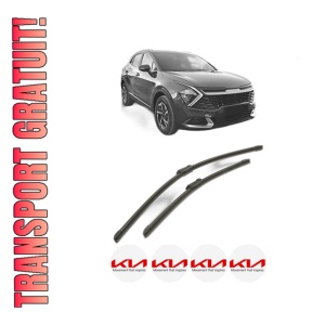 Set stergatoare KIA SPORTAGE V (NQ5) din 2021-2024, pentru parbriz auto, 2 bucati, Bosch Aerotwin, din cauciuc siliconat rezistent, 4 Stickere Auto KIA