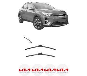 Set stergatoare KIA STONIC (YB) din 2017-2023, pentru parbriz auto, 2 bucati, Valeo Silencio, din cauciuc siliconat rezistent, 4 Stickere Auto KIA v34350