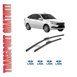 Set stergatoare LADA GRANTA Hatchback (2192_) din 2021, pentru parbriz auto, 2 bucati, Bosch Aerotwin Retrofit, din cauciuc siliconat rezistent, 4 Stickere Auto LADA