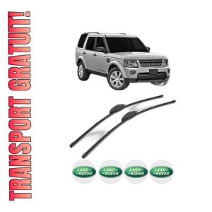 Set stergatoare LAND ROVER DISCOVERY IV VAN (L319) din 2011-2017, pentru parbriz auto, 2 bucati, Valeo Silencio Xtrm, din cauciuc siliconat rezistent, 4 Stickere Auto LAND ROVER