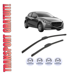 Set stergatoare MAZDA 2 Hatchback (KB) din 2022, pentru parbriz auto, 2 bucati, Bosch Aerotwin Retrofit, din cauciuc siliconat rezistent, 4 Stickere Auto MAZDA