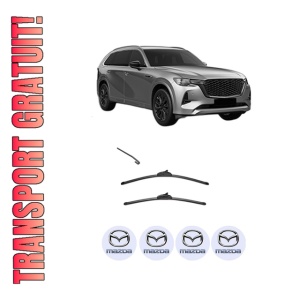 Set stergatoare MAZDA CX-80 (KL_) din 2024, pentru parbriz auto, 2 bucati, Valeo Silencio, din cauciuc siliconat rezistent, 4 Stickere Auto MAZDA
