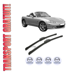 Set stergatoare MAZDA MX-5 II (NB) din 1998-2002, pentru parbriz auto, 2 bucati, Bosch Aerotwin Retrofit, din cauciuc siliconat rezistent, 4 Stickere Auto MAZDA