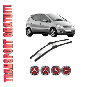 Set stergatoare MERCEDES-BENZ A-CLASS (W168) din 1997-2001, pentru parbriz auto, 2 bucati, Bosch Aerotwin Retrofit, din cauciuc siliconat rezistent, 4 Stickere Auto MERCEDES-BENZ