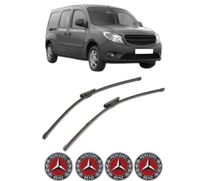 Set stergatoare MERCEDES-BENZ CITAN Mixto (Double Cabin) (W415) din 2012-2021, pentru parbriz auto, 2 bucati, Valeo Silencio Xtrm, din cauciuc siliconat rezistent, 4 Stickere Auto MERCEDES-BENZ v38490