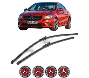Set stergatoare MERCEDES-BENZ CLA Coupe (C117) din 2013-2019, pentru parbriz auto, 2 bucati, Valeo Silencio Xtrm, din cauciuc siliconat rezistent, 4 Stickere Auto MERCEDES-BENZ v38730