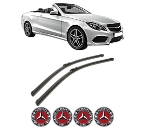 Set stergatoare MERCEDES-BENZ E-CLASS Convertible (A207) din 2010-2016, pentru parbriz auto, 2 bucati, Bosch Aerotwin, din cauciuc siliconat rezistent, 4 Stickere Auto MERCEDES-BENZ v50785
