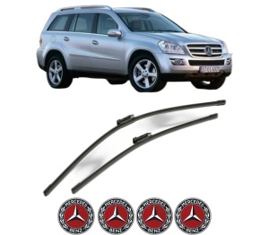 Set stergatoare MERCEDES-BENZ GL-CLASS (X164) din 2006-2012, pentru parbriz auto, 2 bucati, Bosch Aerotwin, din cauciuc siliconat rezistent, 4 Stickere Auto MERCEDES-BENZ v56145