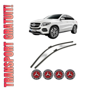 Set stergatoare MERCEDES-BENZ GLE Coupe (C292) din 2015-2019, pentru parbriz auto, 2 bucati, Bosch Aerotwin, din cauciuc siliconat rezistent, 4 Stickere Auto MERCEDES-BENZ