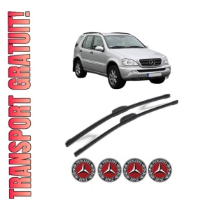 Set stergatoare MERCEDES-BENZ M-CLASS (W163) din 1998-2005, pentru parbriz auto, 2 bucati, Bosch Aerotwin Retrofit, din cauciuc siliconat rezistent, 4 Stickere Auto MERCEDES-BENZ