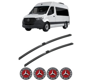 Set stergatoare MERCEDES-BENZ SPRINTER 3,5-t Tourer Bus (B907) din 2018-2021, pentru parbriz auto, 2 bucati, Bosch Aerotwin, din cauciuc siliconat rezistent, 4 Stickere Auto MERCEDES-BENZ v49335
