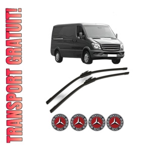 Set stergatoare MERCEDES-BENZ SPRINTER 4,6-t Van (B906) din 2006-2018, pentru parbriz auto, 2 bucati, Bosch Aerotwin, din cauciuc siliconat rezistent, 4 Stickere Auto MERCEDES-BENZ