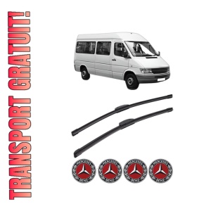 Set stergatoare MERCEDES-BENZ SPRINTER 4-t Bus (B904) din 1996-2006, pentru parbriz auto, 2 bucati, Bosch Aerotwin Retrofit, din cauciuc siliconat rezistent, 4 Stickere Auto MERCEDES-BENZ