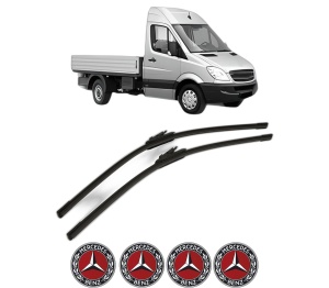 Set stergatoare MERCEDES-BENZ SPRINTER 5-t Platform/Chassis (B906) din 2006-2018, pentru parbriz auto, 2 bucati, Bosch Aerotwin, din cauciuc siliconat rezistent, 4 Stickere Auto MERCEDES-BENZ v55725